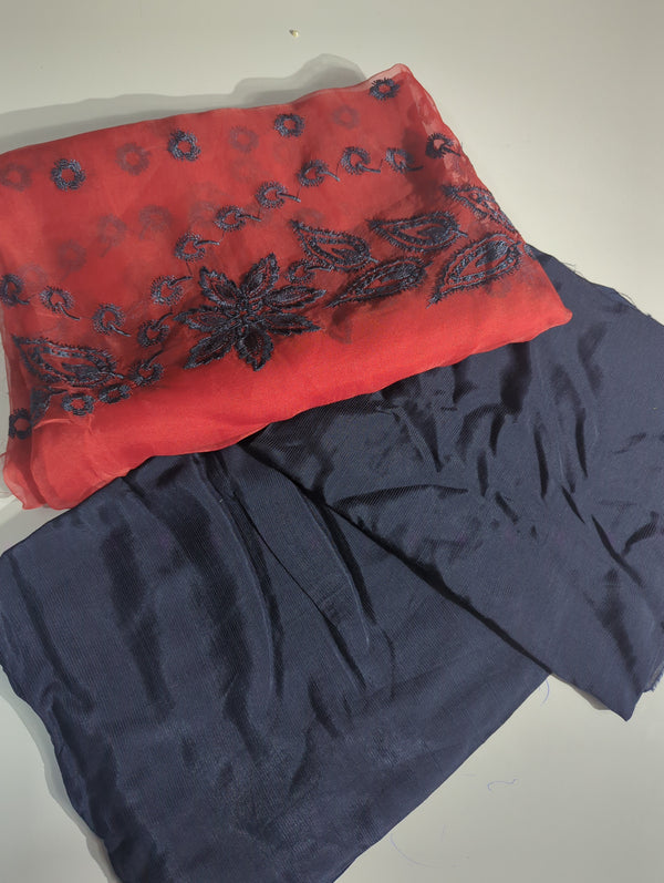 Baroque Silk 3pcs with Organza Dupatta 801