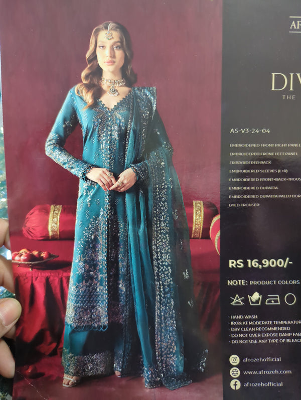 Afrozeh silk unstitched 2pcs suit 1762