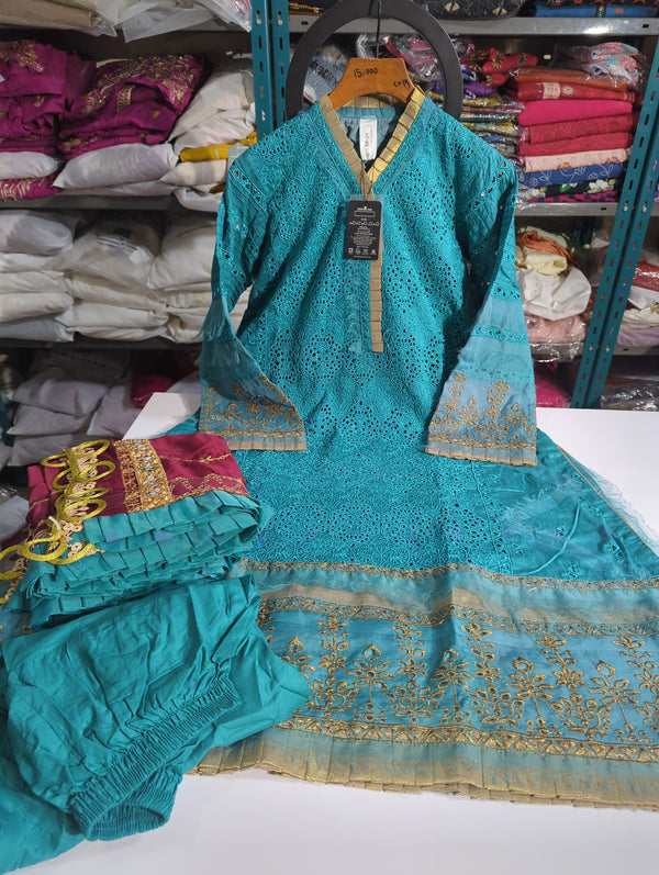 MnM lawn 3pcs Aline Shirt 457
