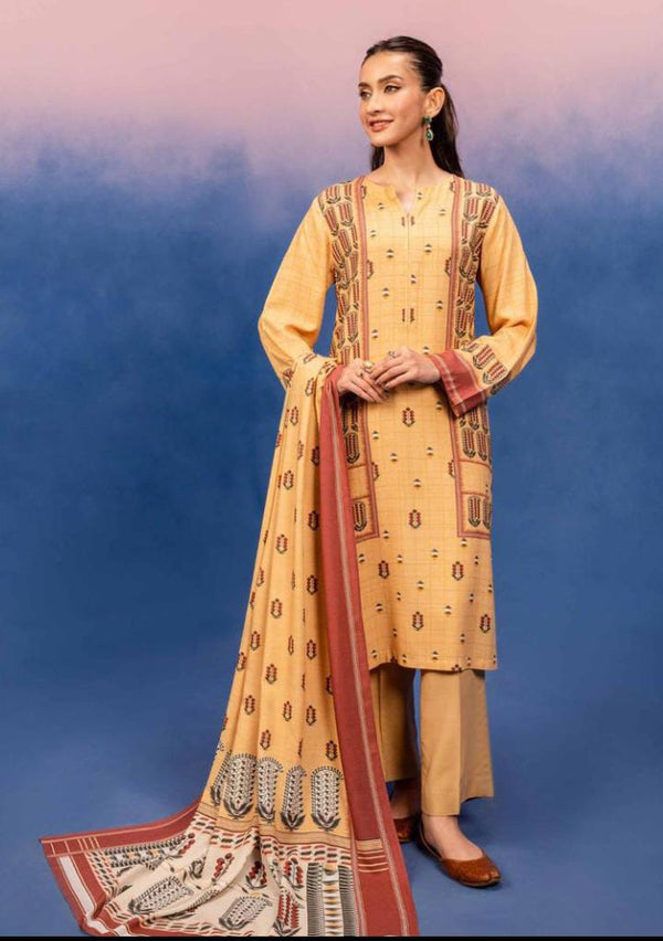 Nishat 3pc linen with linen dupatta