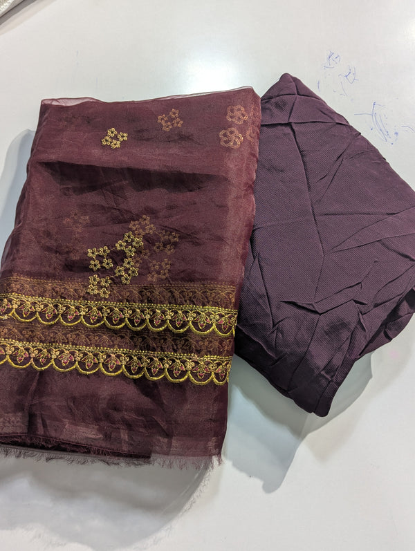 Baroque Silk 3pcs with Organza Dupatta 829