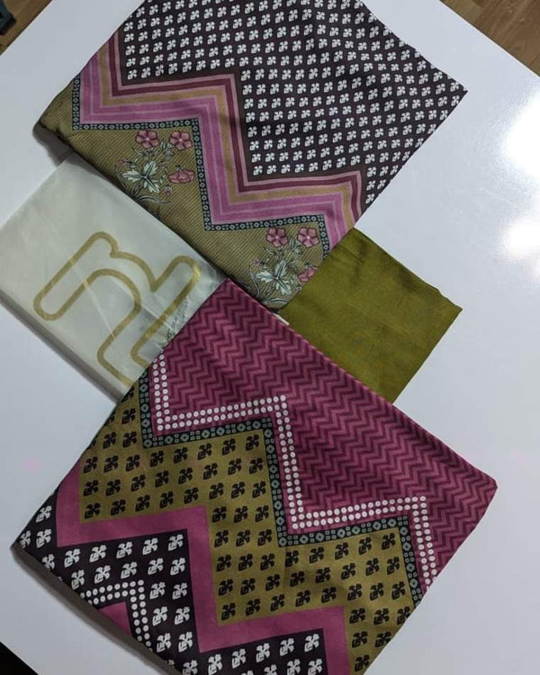 Nishat 3pc linen with linen shawl