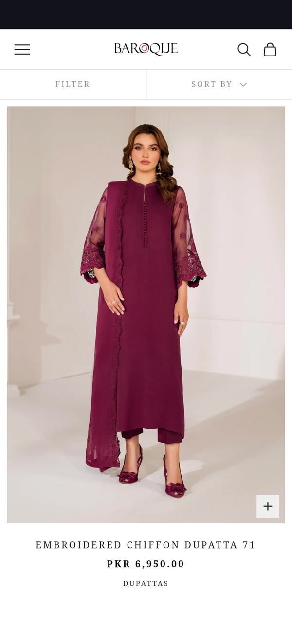 Baroque Pure Chiffon Dupatta