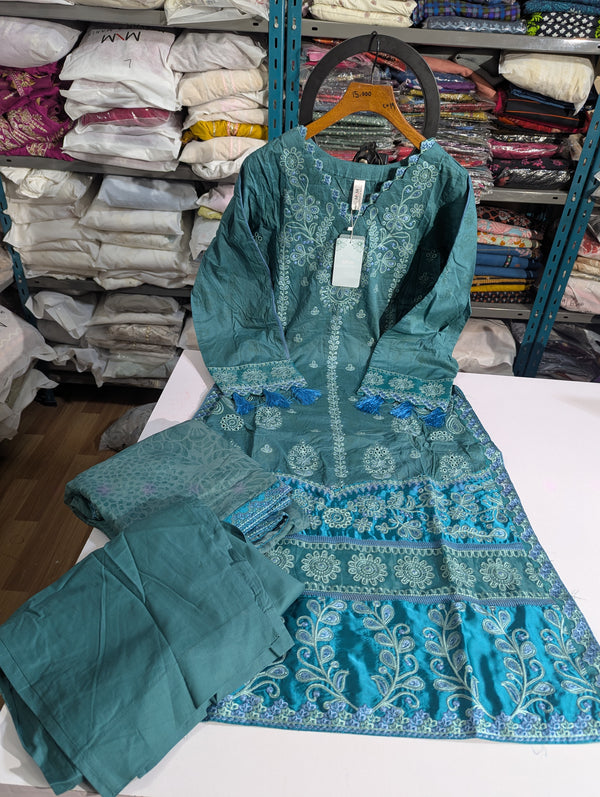 MnM lawn 3pc with silk dupatta 5624