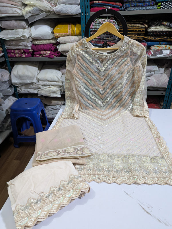 MnM 3pcs with net dupptta 3350