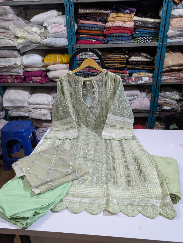 MnM 3pcs with net dupptta 6589